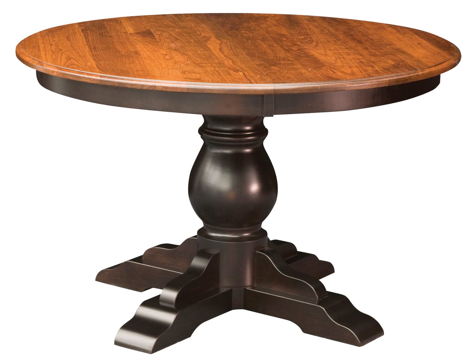48 inch round kitchen table with mission style pedistal