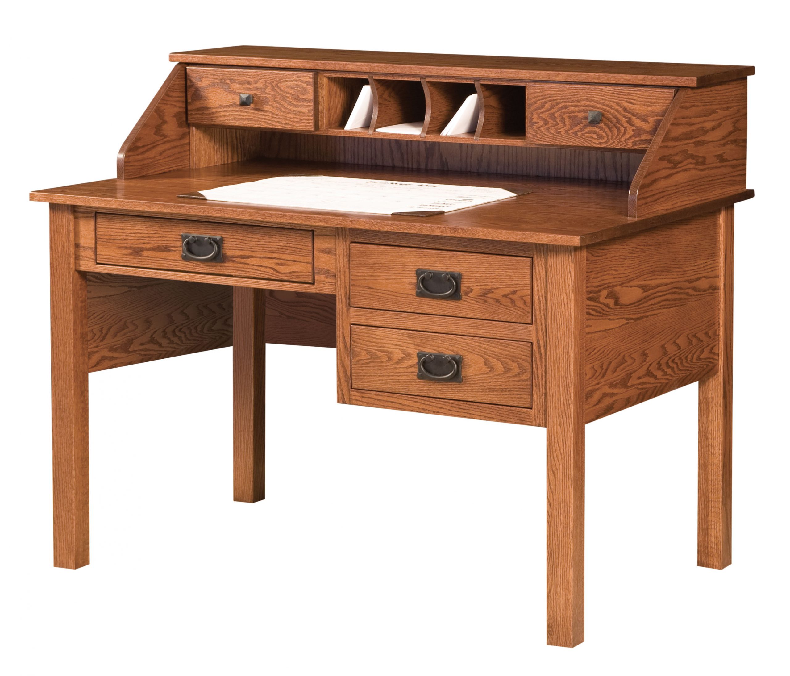 Mission Desk with Paymaster Hutch Kvadro Furniture