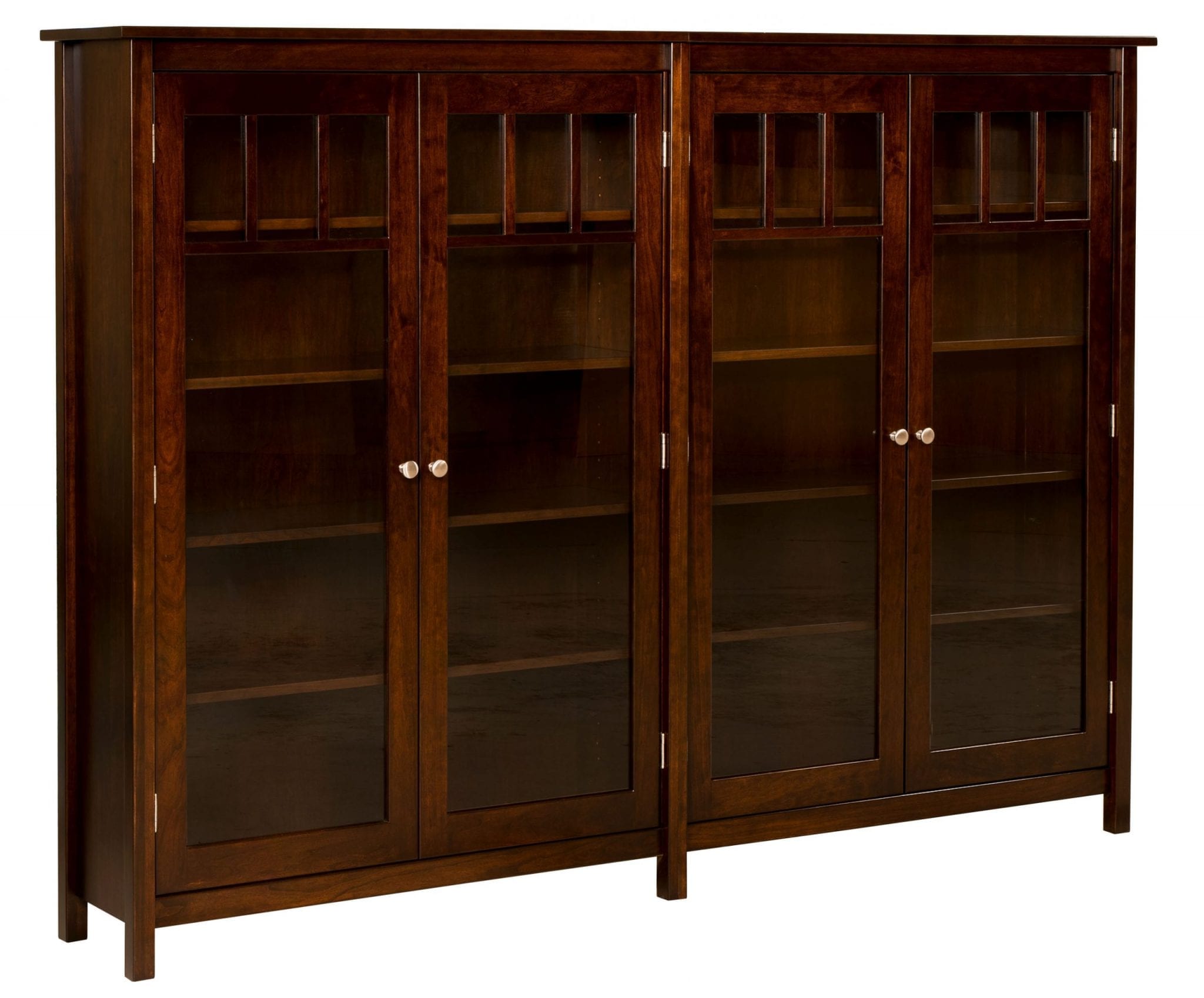 Mission Double Bookcase Amish Solid Wood Bookcases Kvadro Furniture