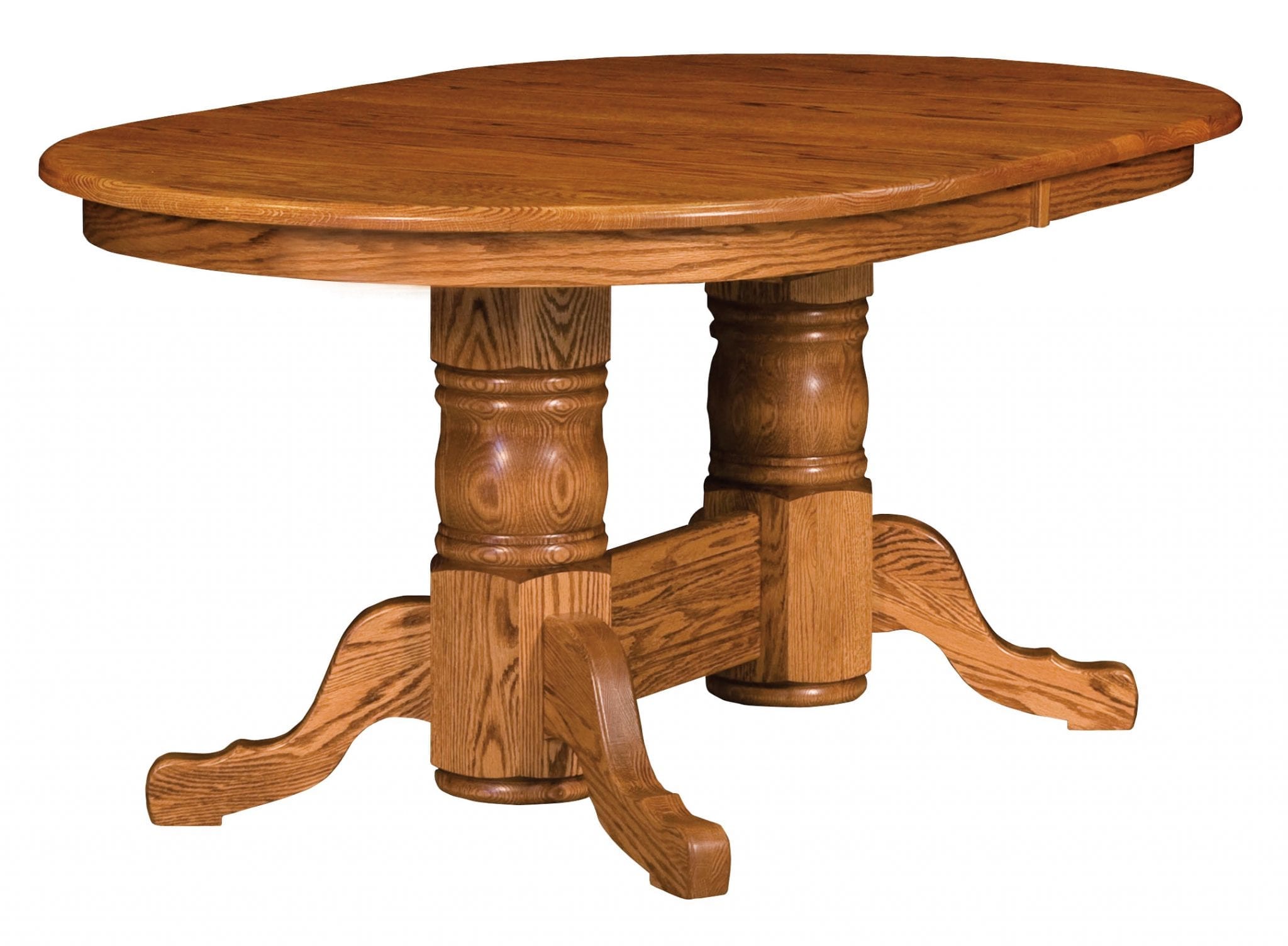 Traditional Double Dining Table | Amish Solid Wood Tables ...