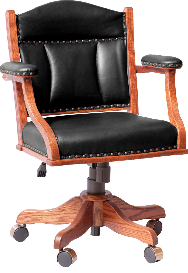 Low Back Desk Chair | Amish Solid Wood Office Chairs | Kvadro Furniture