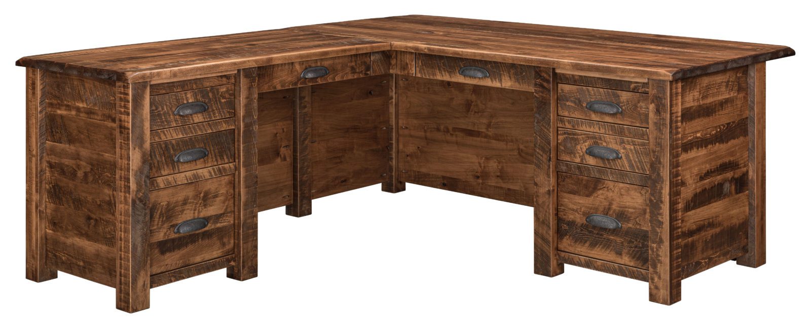 El Paso L Desk Amish Solid Wood Tables Kvadro Furniture