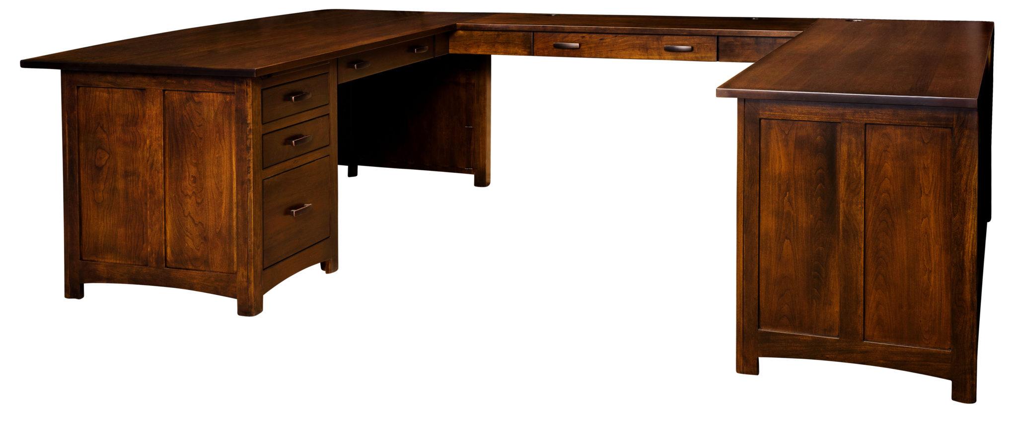 Oakwood U Desk Amish Solid Wood Desks Kvadro Furniture