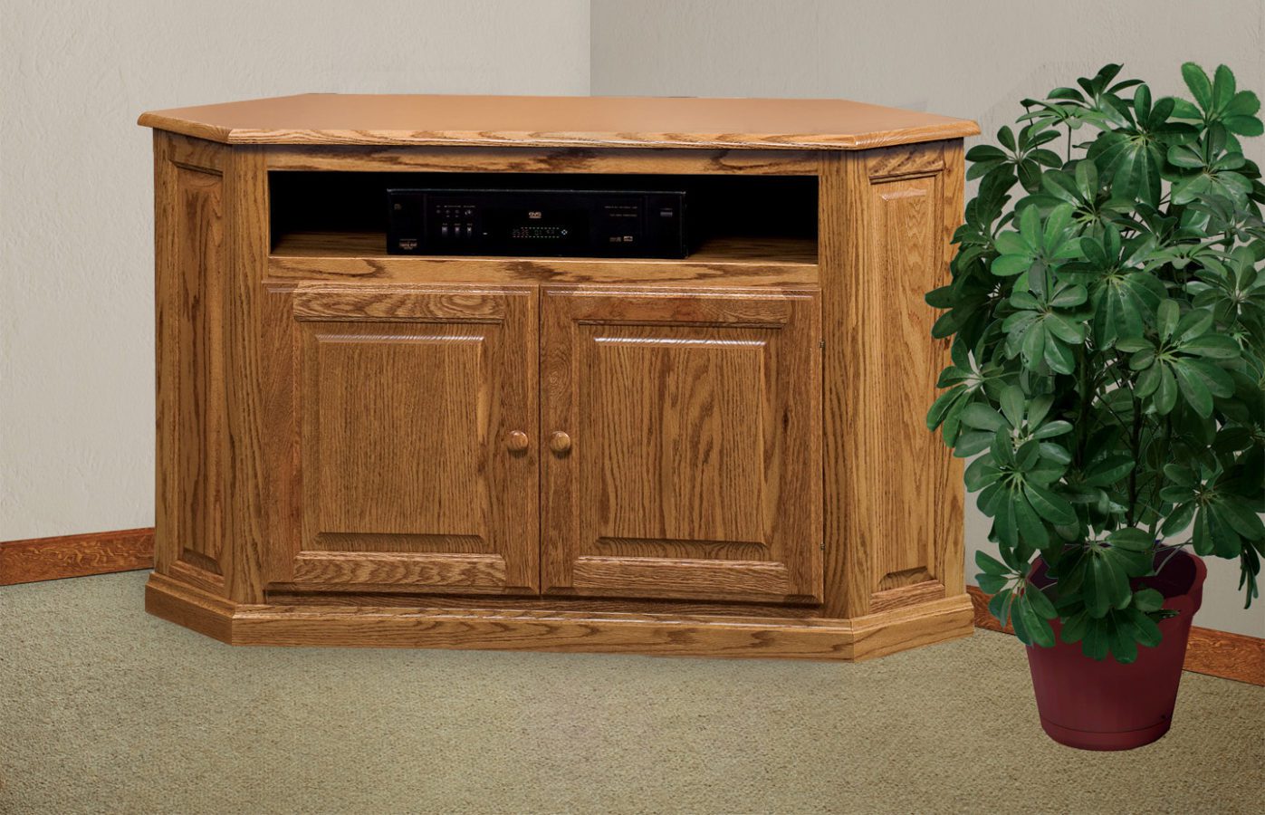 Classic Corner TV Stand Amish Solid Wood TV Stands Kvadro Furniture