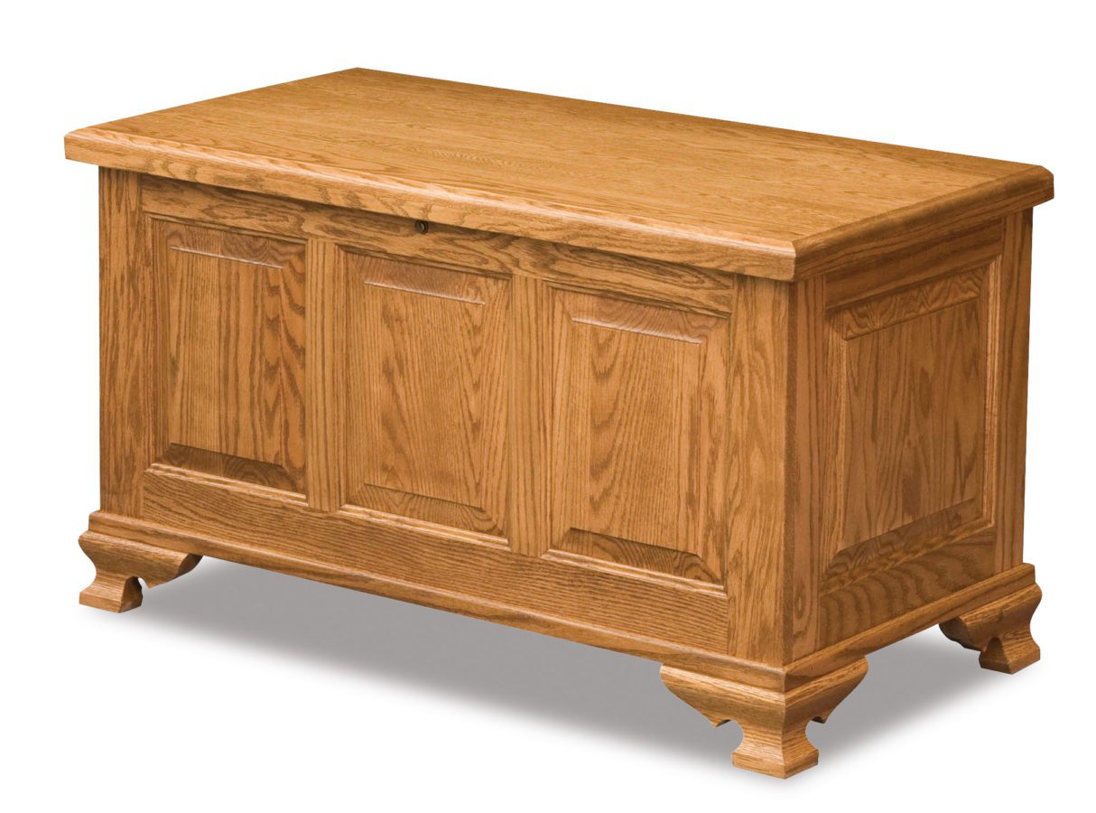 Triple Raised Panel Cedar Chest Amish Solid Wood Chests Kvadro
