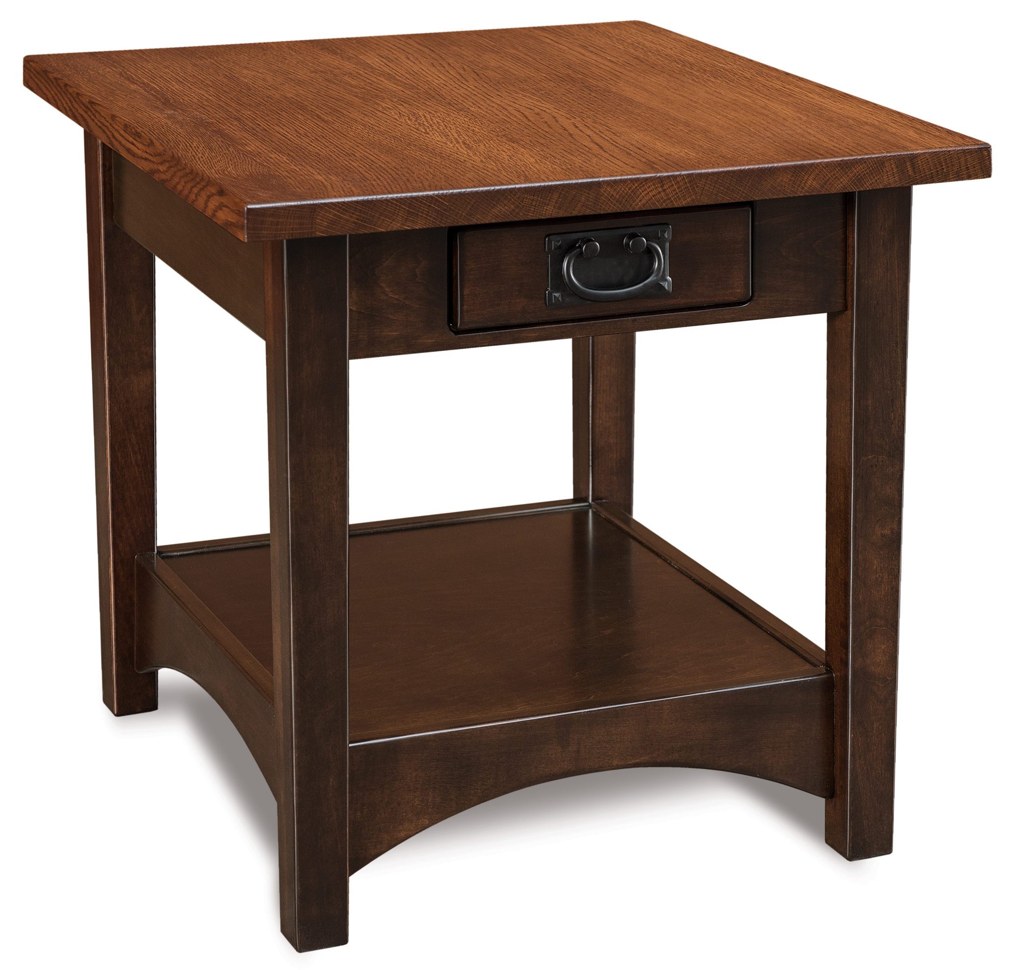 Arts & Crafts Open End Table Amish Solid Wood End Tables Kvadro