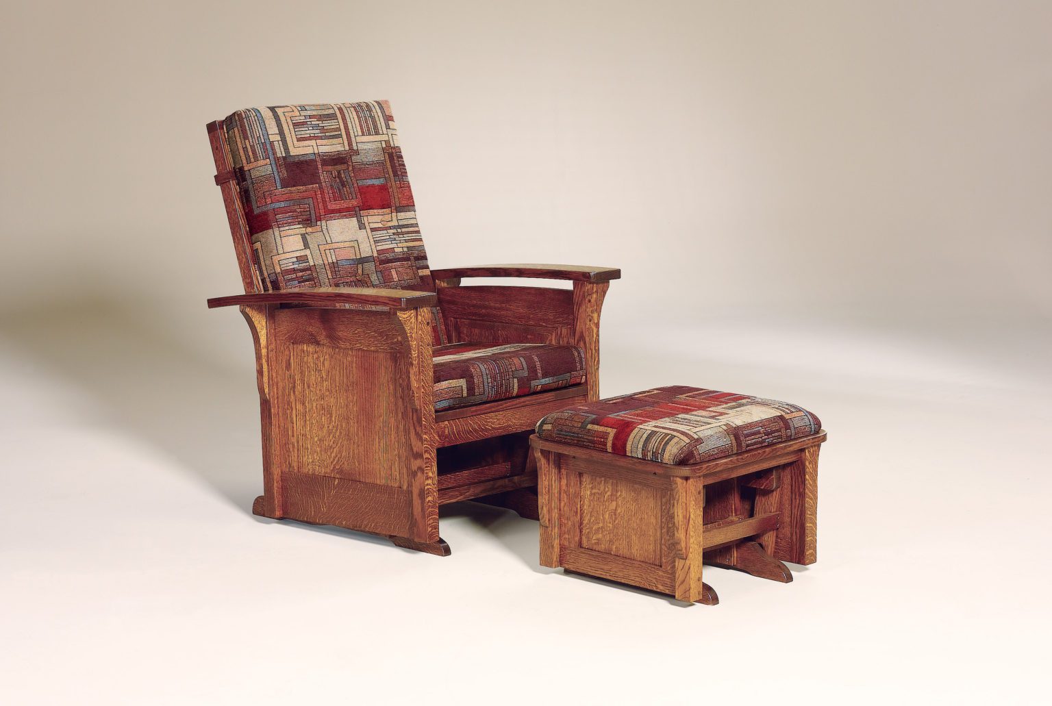 Bow Arm Panel Ottoman Amish Solid Wood Ottomans Kvadro Furniture